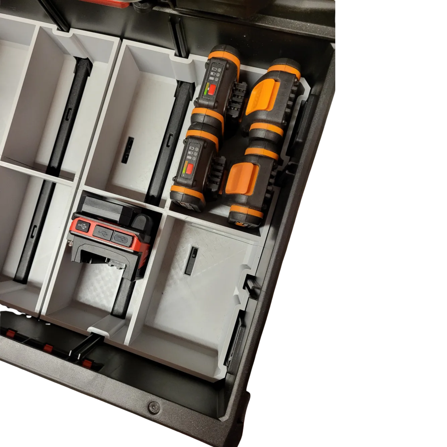 m18 4x 12Ah batteriholder til Milwaukee PACKOUT™ Skuff