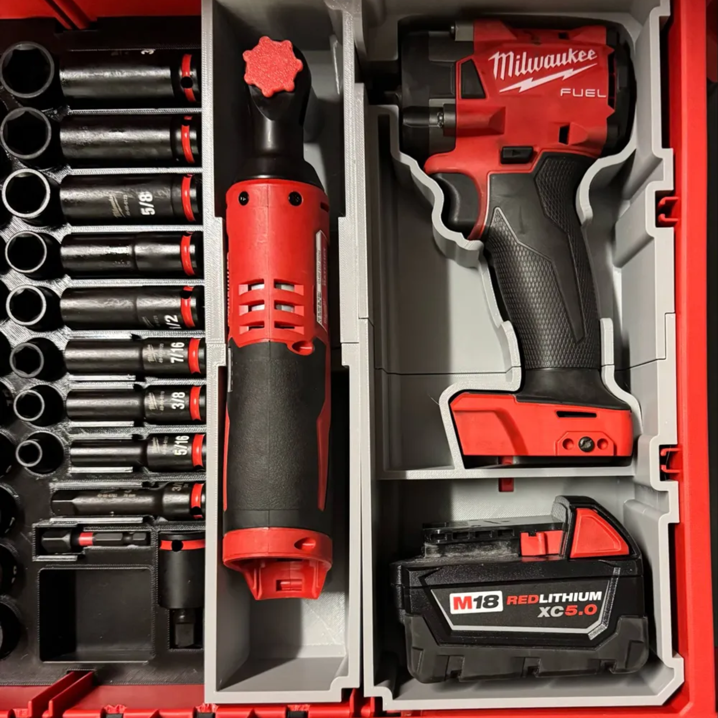 m18 compact 1/2 muttertrekker innlegg til Milwaukee PACKOUT™ Skuff