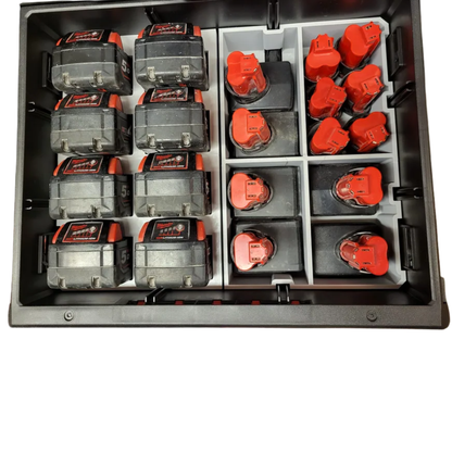 m18 8x5Ah batteriholder til Milwaukee PACKOUT™ Skuff
