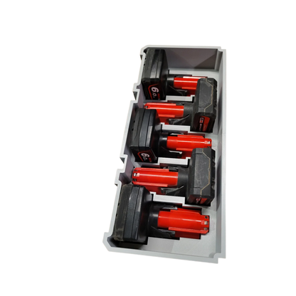 5x 6Ah m12 slim batteriholder til Milwaukee PACKOUT™ Skuff