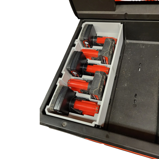 5x 6Ah m12 slim batteriholder til Milwaukee PACKOUT™ Skuff