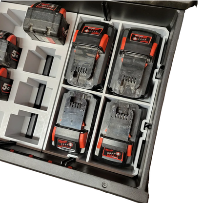 m18 4x 12Ah batteriholder til Milwaukee PACKOUT™ Skuff